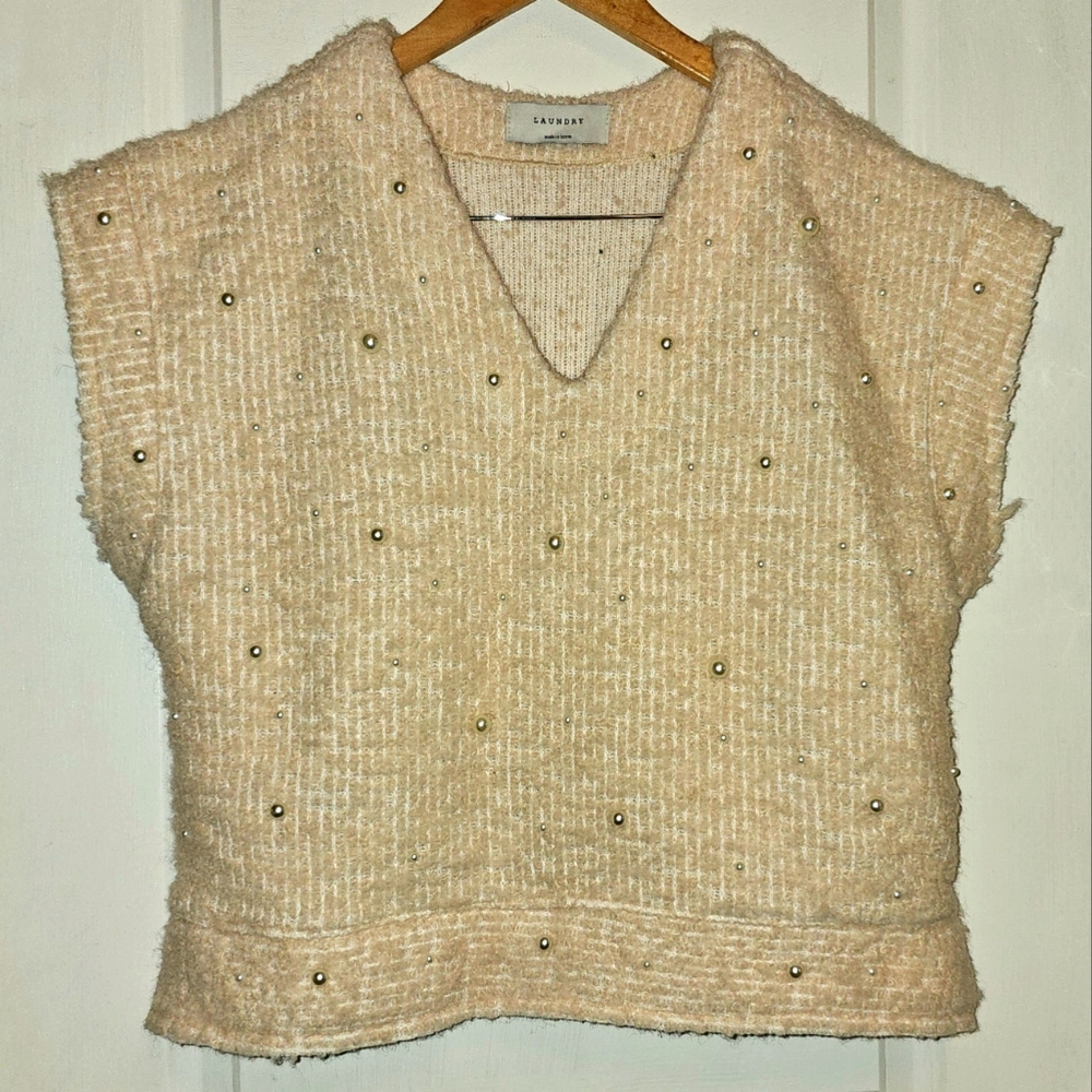 Laundry Cropped Wool Sweater/Vest Sleeveless